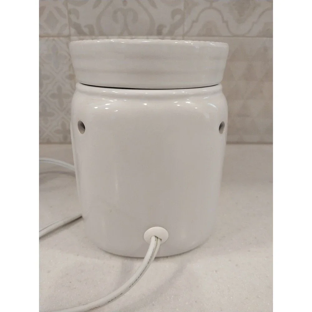 Mason Jar Electric Wax Melt Oil Warmer Ivory Ceramic Farmhouse Plug In Decor
